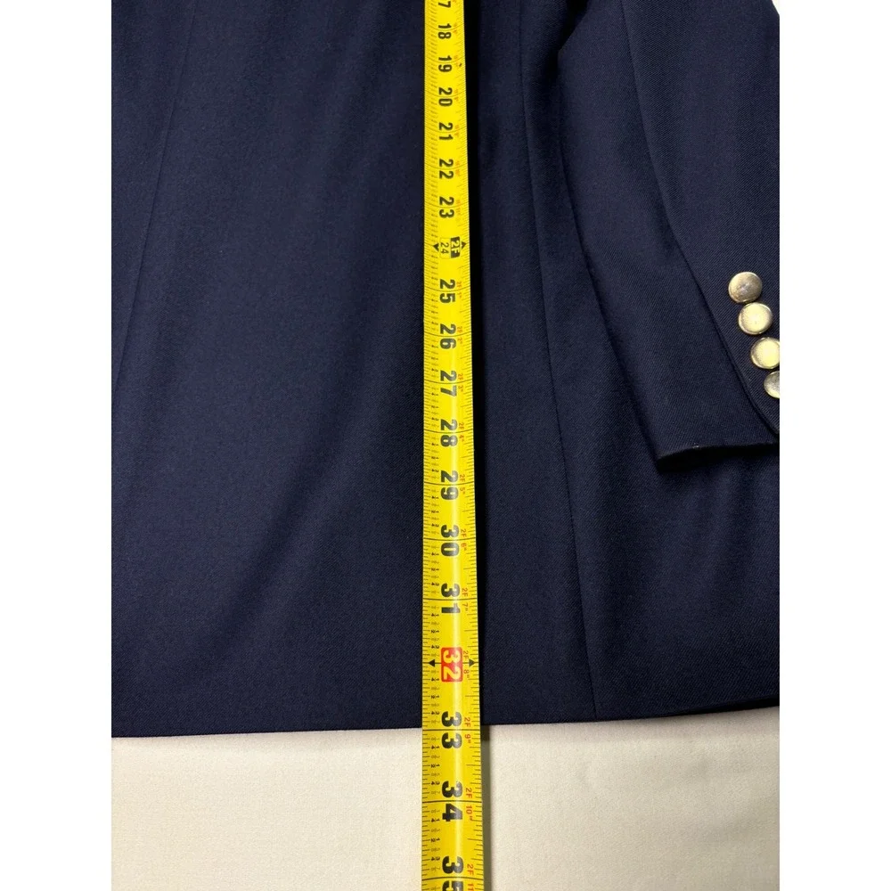 Alexandre London Navy Wool Blazer Gold‎ Buttons Personally Tailored Sylvester 52